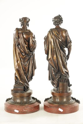 Lot A PAIR OF LATE 19TH CENTURY BRONZE FIGURAL SCULPTURES