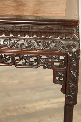 Lot 342 - A 19TH CENTURY CHINESE HARDWOOD AND MARBLE ALTAR TABLE