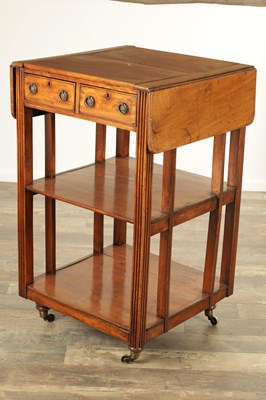 Lot AN UNUSUAL LATE GEORGIAN MAHOGANY LIBRARY BOOKCASE / READING TABLE