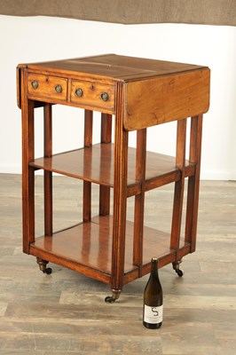 Lot AN UNUSUAL LATE GEORGIAN MAHOGANY LIBRARY BOOKCASE / READING TABLE