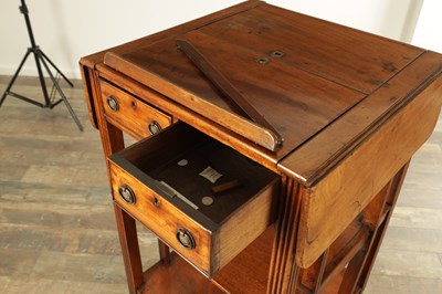 Lot AN UNUSUAL LATE GEORGIAN MAHOGANY LIBRARY BOOKCASE / READING TABLE