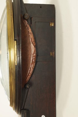 Lot 1027 - ALLPORT, BIRMINGHAM. AN EARLY 19TH CENTURY 16.5" CONVEX WOODEN TRUNK DIAL WALL WEIGHT DRIVEN WALL CLOCK