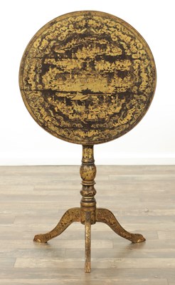 Lot 229 - AN EARLY 19TH CENTURY ANGLO CHINESE LACQUER WORK TILT-TOP TABLE