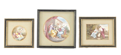 Lot 68 - A SET OF THREE FINE 19TH CENTURY LIMOGES ENAMEL PANELS