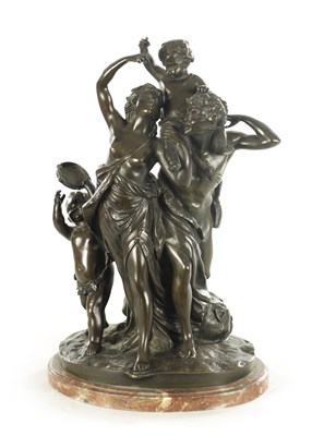 Lot 801 - AFTER CLAUDE MICHEL CLODION. A 19TH CENTURY PATINATED BRONZE FIGURAL SCULPTURE