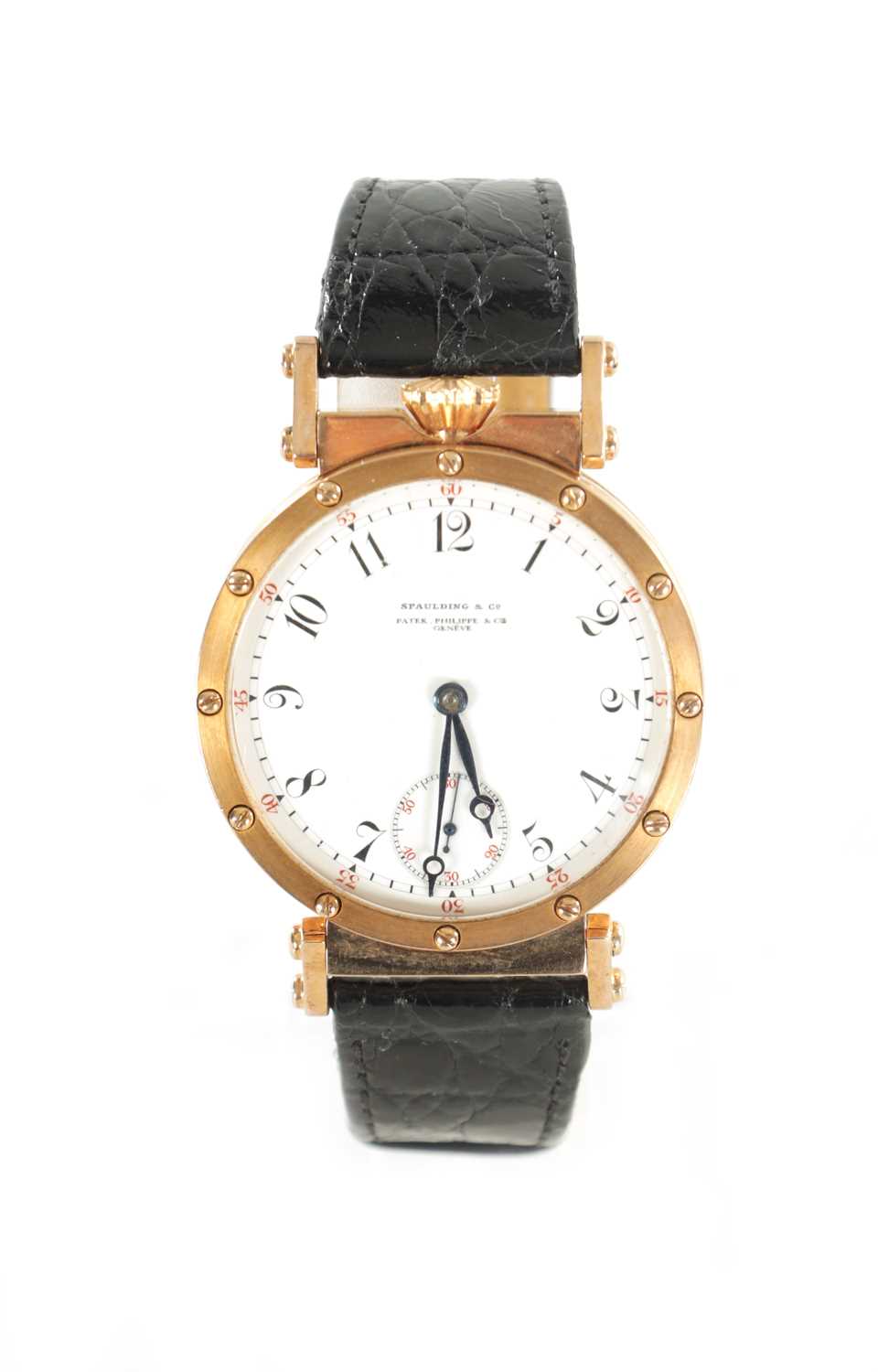 Lot 345 - A GENTLEMAN’S 14KT ROSE GOLD PATEK PHILIPPE WRISTWATCH WITH POCKET WATCH MOVEMENT