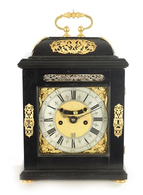 Lot 1068 - CLAUDIUS DE CHESNE (1693-1730) AN EARLY 18TH CENTURY EBONY AND GILT BRASS MOUNTED EIGHT-DAY VERGE BRACKET CLOCK WITH PULL QUARTER REPEAT