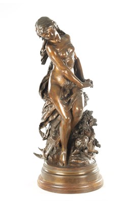 Lot 728 - MATHURIN MOREAU (1822-1911). A GOOD 19TH CENTURY PATINATED BRONZE SCULPTURE OF SUMMER