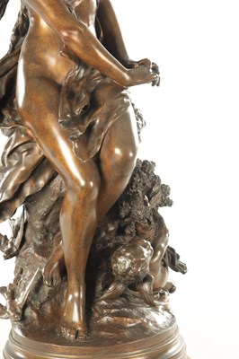 Lot 728 - MATHURIN MOREAU (1822-1911). A GOOD 19TH CENTURY PATINATED BRONZE SCULPTURE OF SUMMER