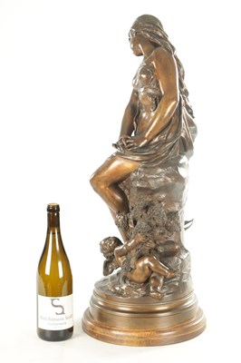 Lot 728 - MATHURIN MOREAU (1822-1911). A GOOD 19TH CENTURY PATINATED BRONZE SCULPTURE OF SUMMER