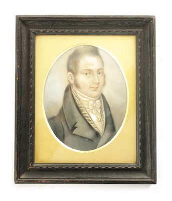 Lot 972 - A 19TH CENTURY PAINTED PORTRAIT OF A GENTLEMAN