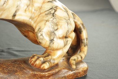 Lot 783 - D. ROMANI, FLORENCE, ITALY. A FINE CARVED MARBLE SCULPTURE OF A TIGER