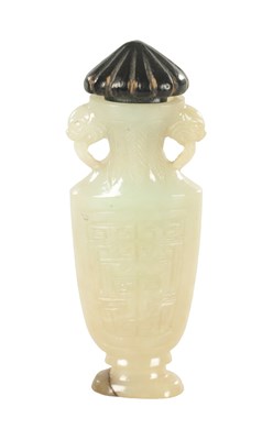 Lot 154 - A GOOD 19TH CENTURY CHINESE CARVED WHITE JADE SNUFF BOTTLE