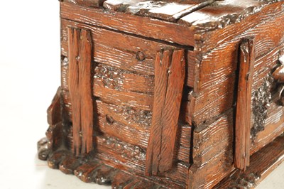 Lot 1207 - A 19TH CENTURY BLACK FOREST CARVED LINDEN WOOD HUMIDOR