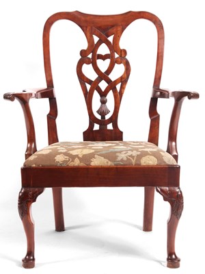 Lot 703 - An early George III Laburnum OPEN ARM CHAIR of...