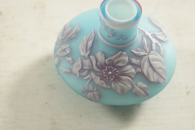 Lot 21 - ATTRIBUTED TO THOMAS WEBB & SONS A LATE 19TH CENTURY MINIATURE STOURBRIDGE CAMEO GLASS POSY VASE