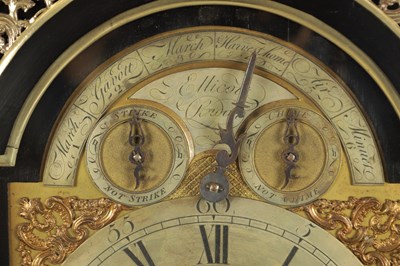 Lot 1020 - JOHN ELLICOTT, LONDON. A GEORGE III BRASS MOUNTED EBONISED VERGE MUSICAL BRACKET CLOCK