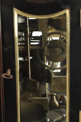 Lot 1020 - JOHN ELLICOTT, LONDON. A GEORGE III BRASS MOUNTED EBONISED VERGE MUSICAL BRACKET CLOCK