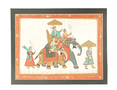 Lot 223 - A 19TH CENTURY INDIAN GOUACHE PAINTING ON SILK