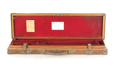 Lot 511 - A FINE QUALITY EARLY 20TH CENTURY PURDY & SONS OAK AND LEATHER GUN CASE