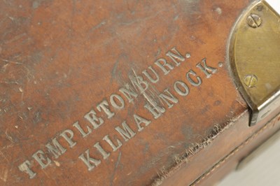 Lot 511 - A FINE QUALITY EARLY 20TH CENTURY PURDY & SONS OAK AND LEATHER GUN CASE