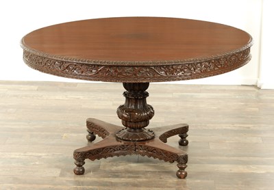 Lot 176 - A LARGE EARLY 19TH CENTURY INDIAN HARDWOOD CENTRE TABLE