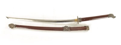 Lot 198 - A JAPANESE MEIJI PERIOD STYLE BRASS MOUNTED SAMURAI SWORD