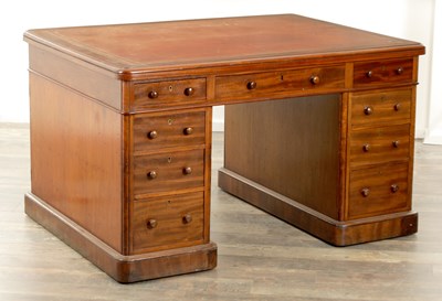 Lot 1255 - A GOOD 19TH CENTURY MAHOGANY PARTNERS DESK OF SMALL SIZE