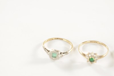 Lot 267 - A COLLECTION OF 9CT GOLD EMERALD AND DIAMOND JEWELLERY