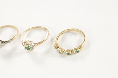 Lot 267 - A COLLECTION OF 9CT GOLD EMERALD AND DIAMOND JEWELLERY