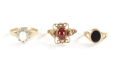 Lot 294 - A COLLECTION OF THREE 9CT GOLD RINGS