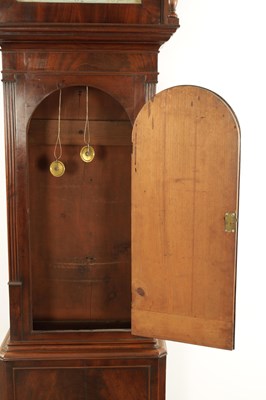 Lot 1133 - ENOCH HAWKSEY, NANTWICH A GEORGE III EIGHT-DAY FIGURED MAHOGANY LONGCASE CLOCK