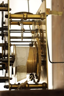 Lot 1133 - ENOCH HAWKSEY, NANTWICH A GEORGE III EIGHT-DAY FIGURED MAHOGANY LONGCASE CLOCK