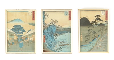 Lot 164 - A SET OF THREE JAPANESE MEIJI PERIOD WATERCOLOURS ON SILK