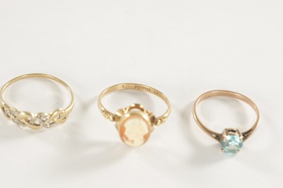 Lot 290 - A COLLECTION OF THREE 9CT GOLD RINGS