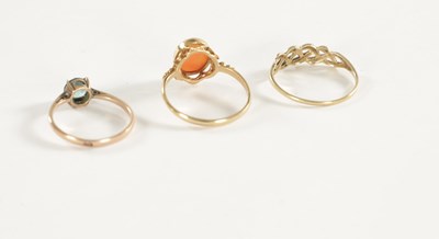 Lot 290 - A COLLECTION OF THREE 9CT GOLD RINGS