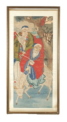 Lot 92 - A 19TH CENTURY CHINESE GOUACHE ON PAPER