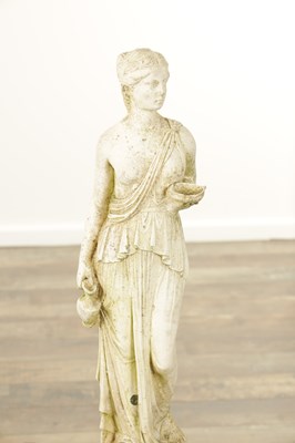 Lot 752 - A CARVED WHITE LIMESTONE OF A MAIDEN