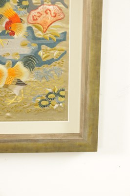 Lot 139 - A CHINESE SILK TAPESTRY OF ONE HUNDRED BIRDS