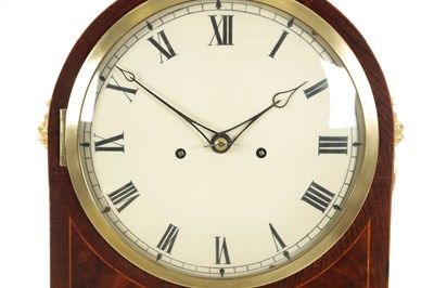 Lot 1092 - A LATE REGENCY INLAID MAHOGANY ARCH TOPPED DOUBLE FUSEE BRACKET CLOCK