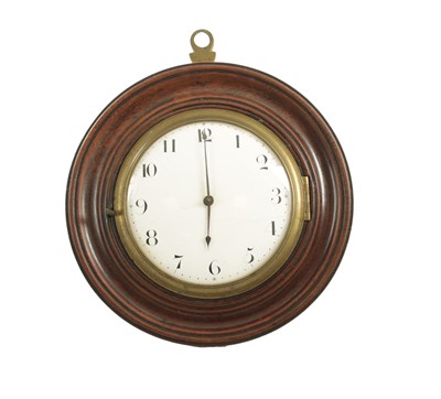 Lot 1081 - A GEORGE III MAHOGANY SEDAN CLOCK