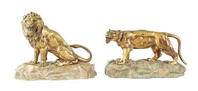 Lot A PAIR OF EARLY 20TH CENTURY GILT BRONZE SCULPTURES