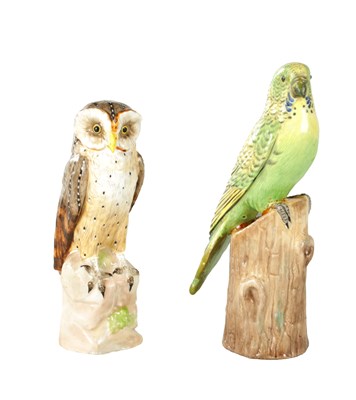 Lot TWO 19TH CENTURY ERNST BOHNE & SOHNE PORCELAIN SCULPTURES OF BIRDS