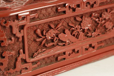 Lot 141 - A 19TH CENTURY CHINESE CINNABAR LACQUERED BOX