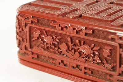 Lot 141 - A 19TH CENTURY CHINESE CINNABAR LACQUERED BOX