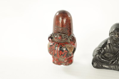 Lot 191 - THREE JAPANESE CARVED BOXWOOD NETSUKE