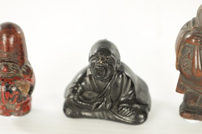 Lot 191 - THREE JAPANESE CARVED BOXWOOD NETSUKE