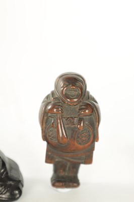 Lot 191 - THREE JAPANESE CARVED BOXWOOD NETSUKE