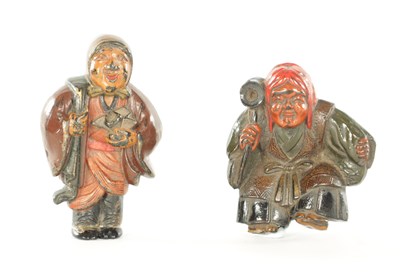 Lot 184 - TWO JAPANESE CARVED BOXWOOD NETSUKE