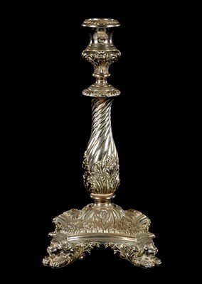 Lot A LARGE 19TH CENTURY SILVER PLATED CANDLESTICK / CENTREPIECE